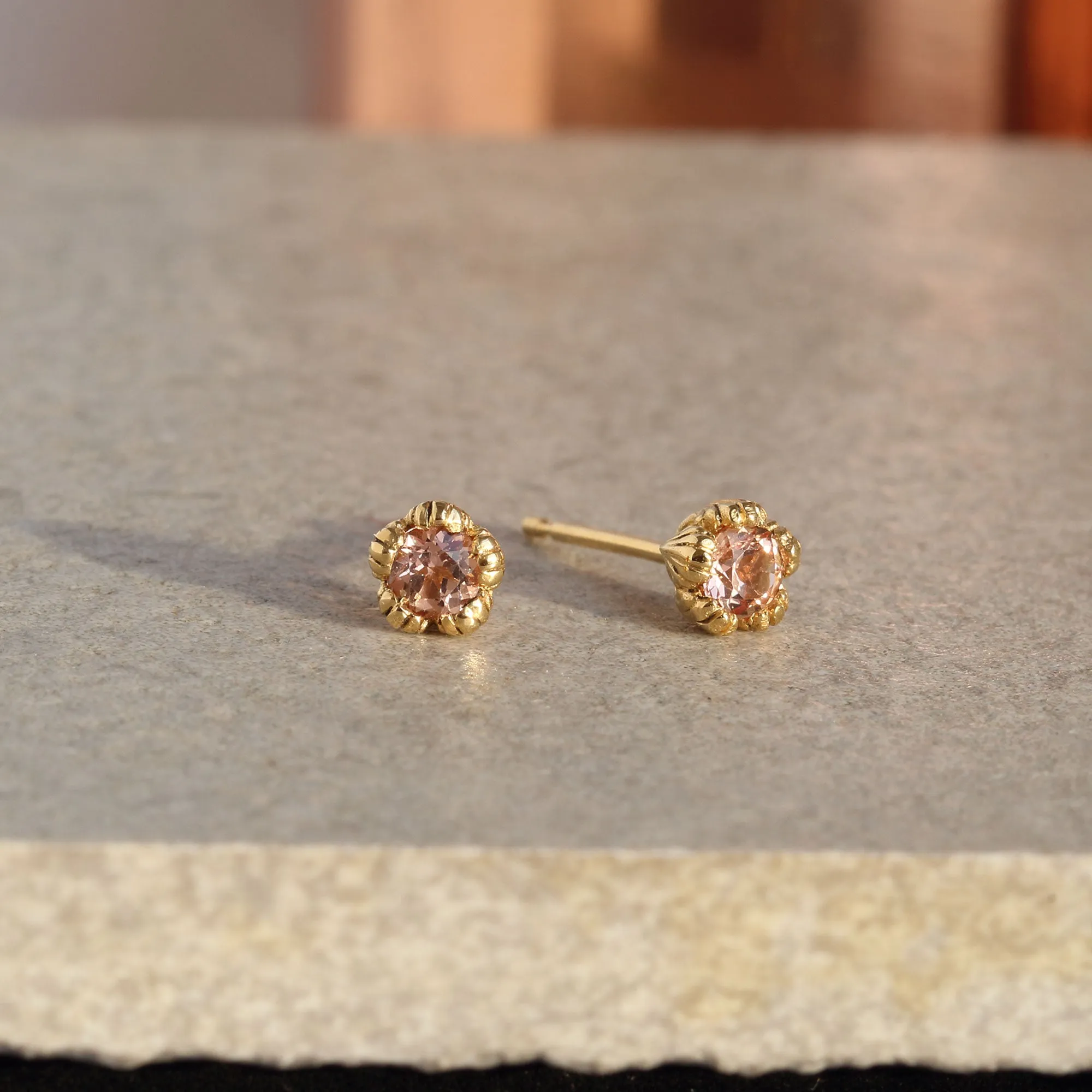 Villa 9ct Yellow Gold and Imperial Topaz Stud Earrings