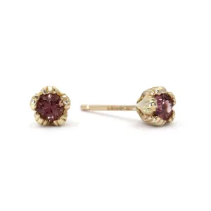 Villa 9ct Yellow Gold Pink Sapphire Earrings
