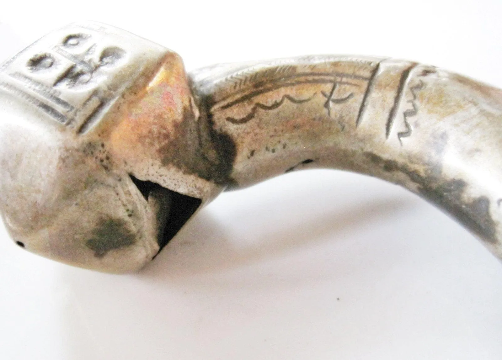 Vintage Nubian Ethnic Silver Anklet