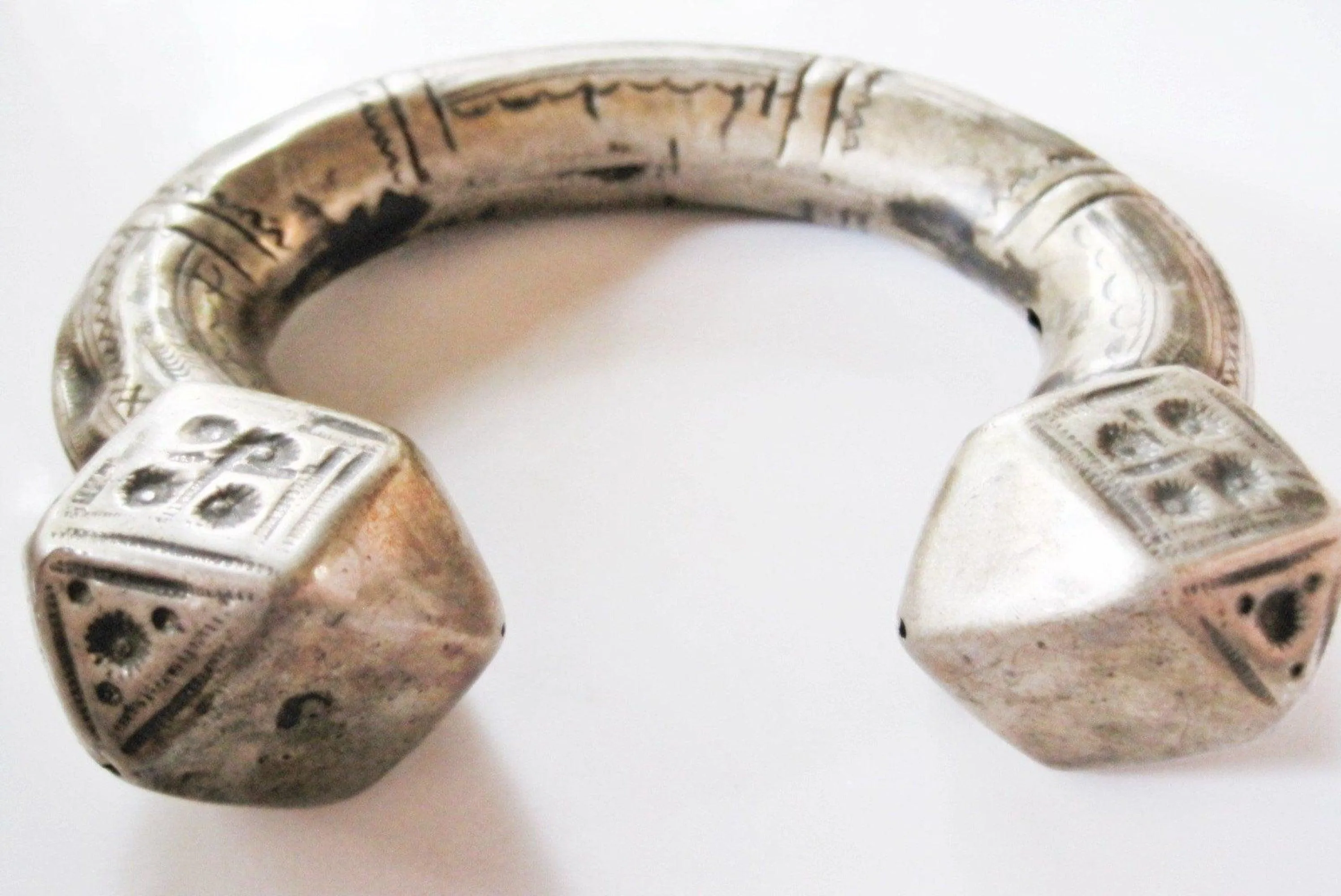 Vintage Nubian Ethnic Silver Anklet