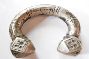 Vintage Nubian Ethnic Silver Anklet