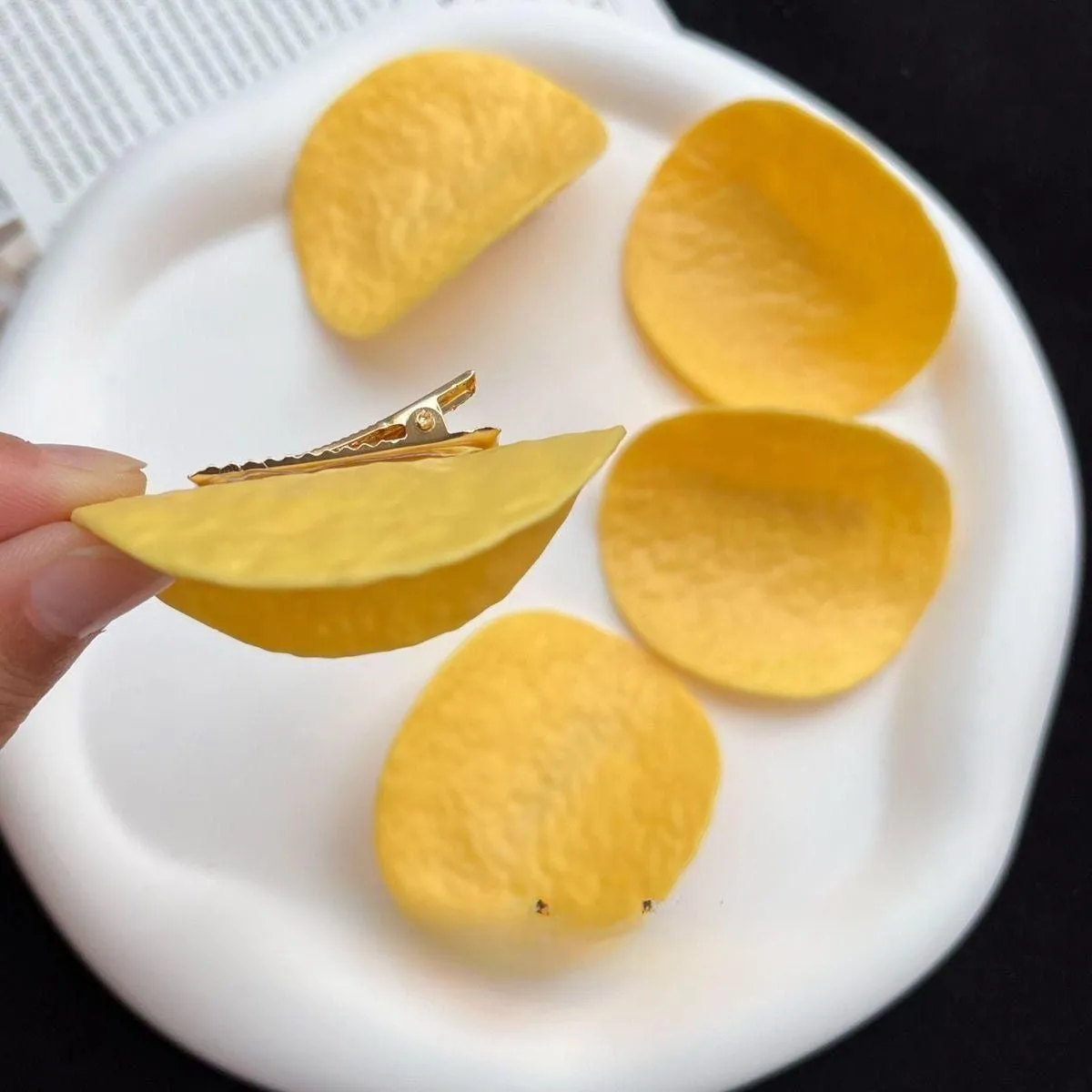 Wholesale 100pcs Creative Simulation Potato Chips Food Hairpin