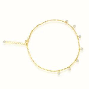 Women's Vermeil Bezel Diamond Anklet 2