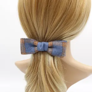 woolen hair bow, plaid check bow, Fall Winter hair bow for women