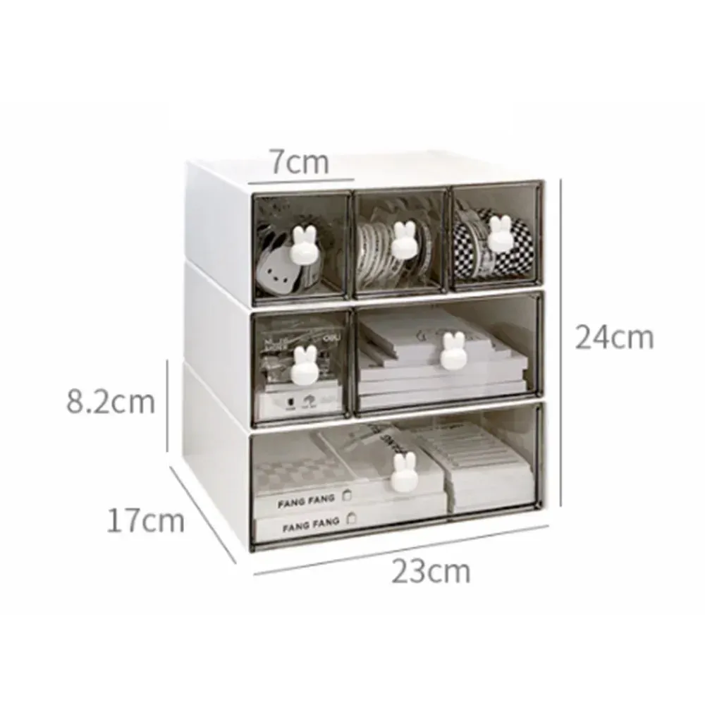 Yeknu Kawaii Ins Organizer Desktop Drawer Free Combination Storage Box Plastic Hairpin Makeup Cosmetics Desk Storage Organizer Rack