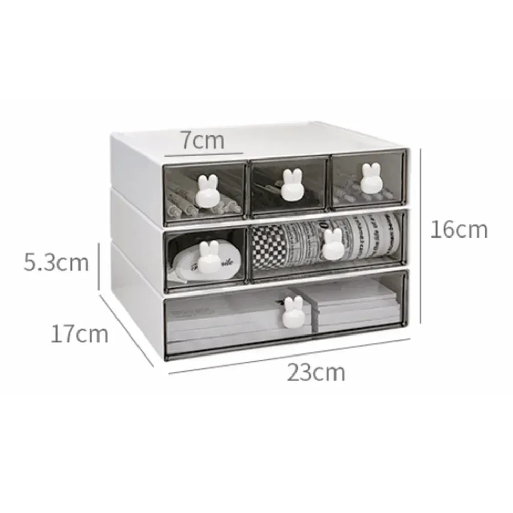 Yeknu Kawaii Ins Organizer Desktop Drawer Free Combination Storage Box Plastic Hairpin Makeup Cosmetics Desk Storage Organizer Rack