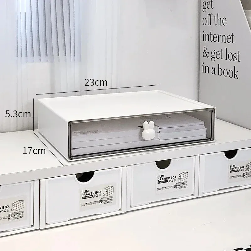 Yeknu Kawaii Ins Organizer Desktop Drawer Free Combination Storage Box Plastic Hairpin Makeup Cosmetics Desk Storage Organizer Rack