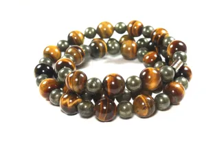 Yellow Tiger Eye & Pyrite Necklace