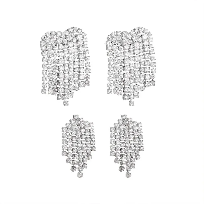 Zircon Tassel Earrings
