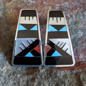 Zuni Inlay Earrings by Leander & Lisa Othole SWSG-ERN-0023